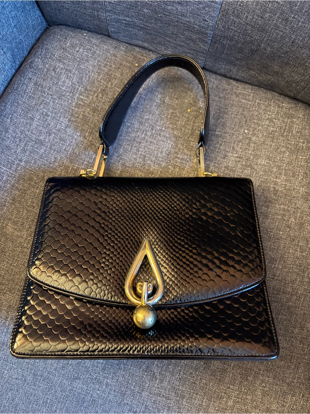 Vintage Magda Makkay Leather Handbag
